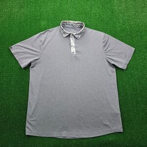 Swannies Golf‎ Polo Shirt Mens XL Gray Maves Glacier Performance Preppy Casual